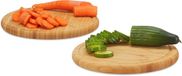 Merkloos Relaxdays Ontbijtplanken - Set van 2 - 25 cm - Bamboe - Serveerplank