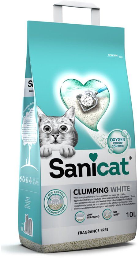 Sanicat Kattenbakvulling Clumping White 10 liter