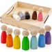 Montessori Poupées en Bois Jouets pour Tout-petits