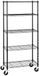 Amazon Basics Medium opbergunit met 5 planken op 10 cm wielen, met in hoogte verstelbare planken en stelvoeten - 680 kg maximaal gewicht, zwart, 35,5 x 76 x 164,5 (d x b x h)
