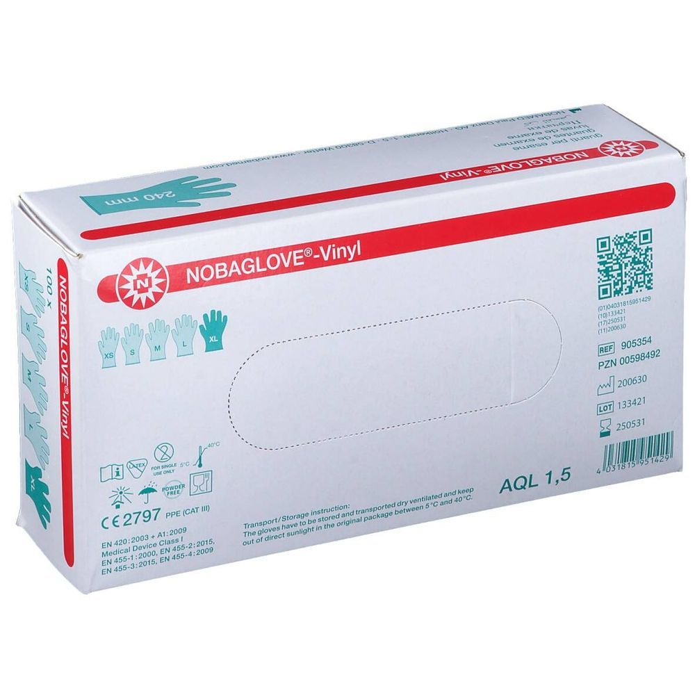 Noba Vinyl Handschoenen XL - 100 stuks