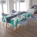 Bonamaison Tafelkleed, Anti-Mold, Sneldrogend, Waterdicht, 100% Polyester Tafellaken, Turkoois, wit, 140 x 200 Cm