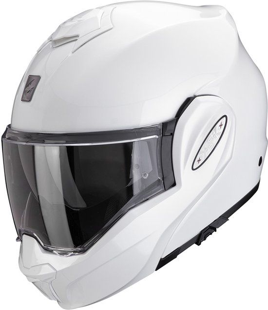 Scorpion Exo-Tech Evo Pro Solid Pearl Wit Systeemhelm - Helm