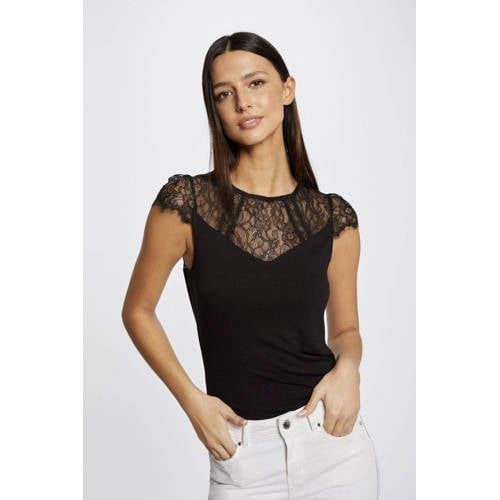 Morgan Top with Lace - Black