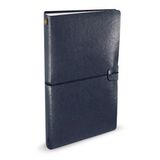 Peter Pauper Notitieboek - Voyager - Leder cover - Midnight Blue - met koordsluiting - 12x20 cm