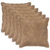 vidaXL Kussensloop - 6 stuks - HOUTEN - Taupe - 30 x 30 cm - Microfiber Fleece