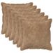 vidaXL Kussensloop - 6 stuks - HOUTEN - Taupe - 30 x 30 cm - Microfiber Fleece
