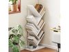 HOMCOM Bibliothèque Arbre à 7 Niveaux, Meuble de Rangement Industriel avec Cadre en Acier, 50x24x109cm, Blanc