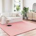 VidaXL Antislip vloerkleed van imitatie konijnenbont olite roze