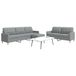 Maison Exclusive ensemble de canapé 3 pièces avec pouf, gris clair, revêtement en tissu