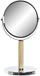 Item International Badkamerspiegel / make-up spiegel - rond - dubbelzijdig - metaal - zilver - D19 x H34 cm