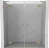 Mexen Lunar Duo porte battante douche 170 cm, transparent, or brossé