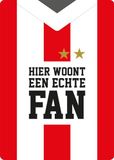 waakbord 040 Fan Waakbord - Decoratief Metalen Bord voor Voetbalfans - 14,8x21 cm