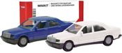 Herpa Mercedes Benz 190E, blauw en wit H0