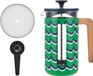 La Cafetière - Pisa Cafetière - RVS - Houten Handvat - Cyan Tides - 8 Kops - 1L