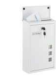 Merkloos Relaxdays Brievenbus met slot - 40x25x11,5 cm - 4 sleutels - metaal - wit