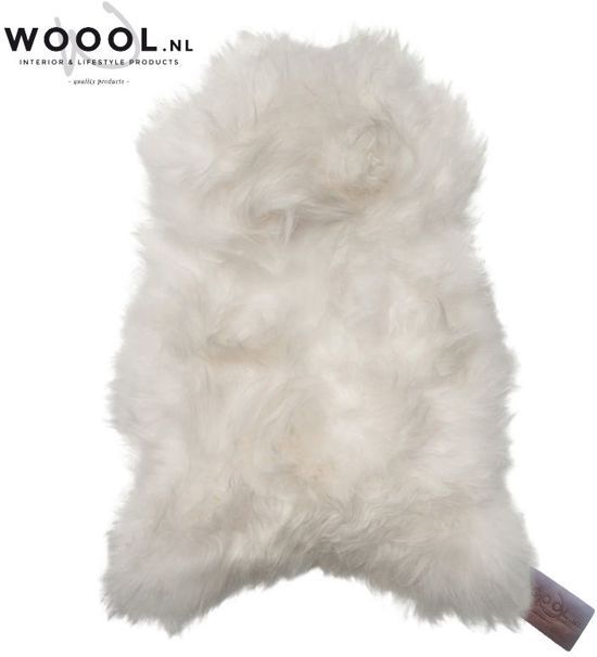 WOOOL Schapenvacht Wit XL 110-120cm 100% Echt Wol - ECO Gelooid - Zeer Groot
