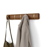 Umbra Flip wandkapstok met 5 haken, Licht walnoot/warm goud