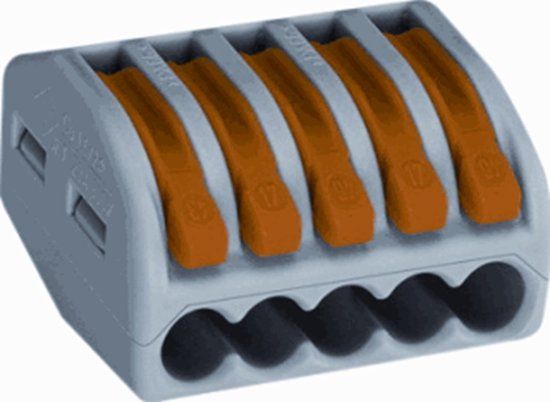 WAGO 222-415 Lasklem - 5-polig - 40 stuks - Grijs/Oranje