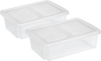 Sunware Opslagboxen Set - 2x Stuks - 30 Liter - Transparant - 59 x 39 x 17 cm