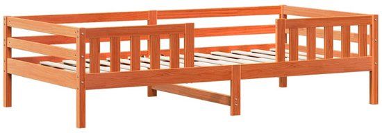 vidaXL Bedframe - Massief Grenenhout - Wasbruin - 75x190 cm