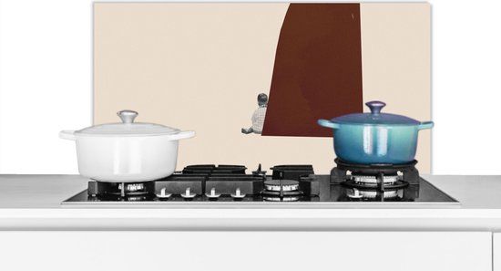 KitchenYeah Spatscherm keuken - 90x45 cm - Abstract - Retro - Aluminium
