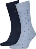 Tommy Hilfiger Herensokken Dots 2-Pack Light Blue Melange