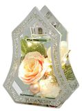 Theelichthouder van glas met kaars LED licht kunstbloem roos dennentakken kerstballen kaarshouder decoratief object lamp kerstdecoratie decoratie Kerstmis glas geschenk decoratief object ornamenten 3D