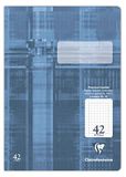 Clairefontaine 331042C - Pak met 25 schriften, ideaal voor school, DIN A4 21x29,7 cm, liniëring 38 Kleine Ruitjes 5x5mm met Kantlijn Geperforeerde, 32 Pagina's, 90g, Blauw Grijs, 1 pak