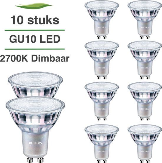 Philips CorePro LED GU10 10-Pack 4.5W 2700K Warm White Dimmable
