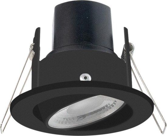 HOFTRONIC Malta LED Inbouwspot Badkamer Zwart - IP44 - 5W - Dimbaar - 5 Jaar Garantie