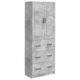 vidaXL Kast - Set - 2 st - 66 x 34,5 x 87 cm - Bewerkt hout - Betongrijs