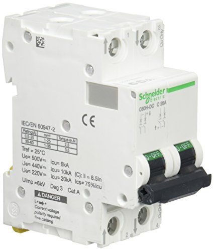 Schneider A9N61532 stroomonderbreker C60H-DC, 2P, 20A, C karakteristiek