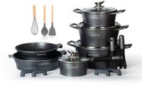 Royalty Line ES1014 Inductie Pannenset - 17 Delig - Zilver