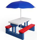 spielwerk Kindertuinset met Parasol en Banken – Picknicktafel – UV-bescherming