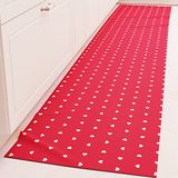 PETTI Artigiani Italiani - Vloerkleed voor keuken, loper voor keuken, antislip en wasbaar, 52 x 340 cm, motief harten, rood, 100% Made in Italy