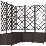 vidaXL Plantenbak - 5 stuks - Bruin - 120 x 120 x 143 cm - Staal