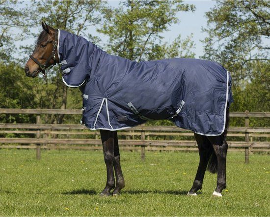 QHP Turnoutdeken Vaste Hals 300gr Navy - 205 - Regendeken