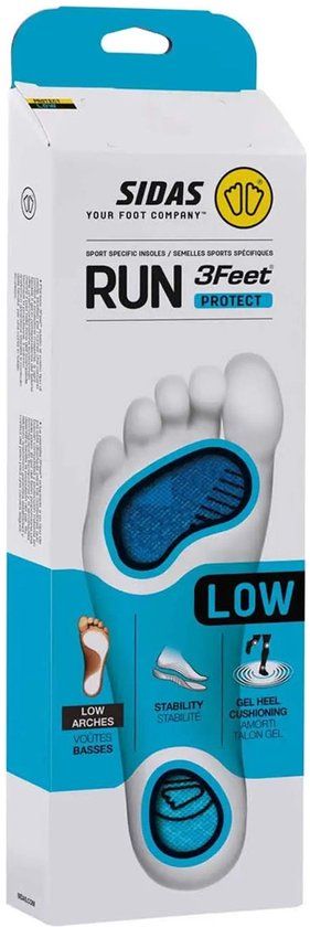 SIDAS 3 Feet Run Protect Low Inlegzolen Transparant