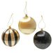 Boltze Home boule de Noël satino ø10cm polystyrène polyester or/noir 3 assortis