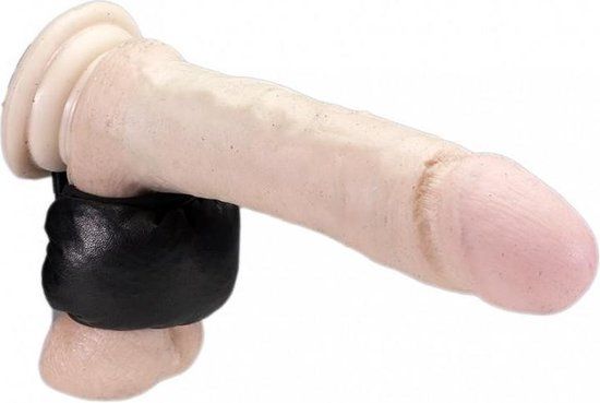 Rimba Bondage Play Leren balzak stretcher met gewicht 450 gram - Zwart