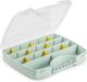 Plasticforte Coffret de rangement/boîte de rangement/boîte de tri - 13 compartiments - plastique - vert menthe - 25 x 21 x 4 cm
