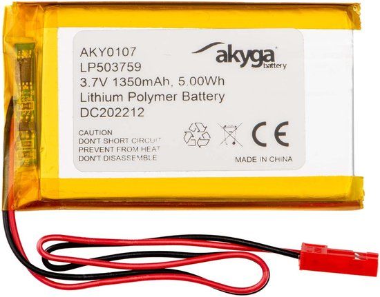 Akyga LP503759 Accupack LiPo 3.7 V 1350 mAh