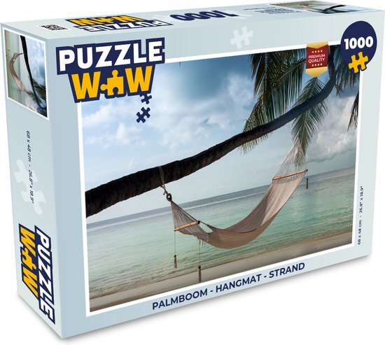 MuchoWow Puzzel Palmboom - Hangmat - Strand - Legpuzzel - Puzzel 1000 stukjes volwassenen