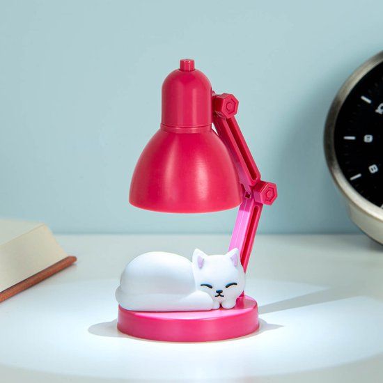 Winkee Kat Bureaulampje Roze/Wit Plastic Batterij
