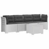 vidaXL 4-Zits Tuin Sofa met Kussens Rieten Look PP Wit
