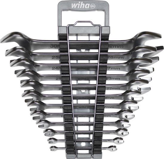 Wiha Dubbelbek-steeksleutelset 13-delig incl. houder - 44753