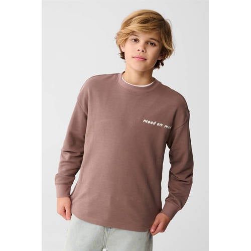Shoeby sweater boxy met backprint bruin