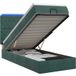 Maison Exclusive Lit Ottoman exclusif, avec matelas et éclairage LED vert foncé, dimensions 100 x 200 cm, revêtement en velours