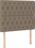 vidaXL Hoofdbord Taupe Stof 90x7x118/128 cm